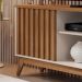 Rack Malbec Wood Ripado Tv 52 Polegadas Nicho Decorativo Prateleira Organizadora 1 Porta Pés Madeira Off White/Freijó - Lojas RPM