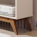 Rack Malbec Wood Ripado Tv 52 Polegadas Nicho Decorativo Prateleira Organizadora 1 Porta Pés Madeira Off White/Freijó - Lojas RPM