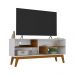 Rack Nature 1.36 Tv 40 42 43 50 55 Polegadas Nichos Prateleiras Pés Madeira Decoração Sala Estar Vintage Branco Acetinado/Cinamomo - Lojas RPM