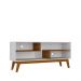 Rack Nature 1.36 Tv 40 42 43 50 55 Polegadas Nichos Prateleiras Pés Madeira Decoração Sala Estar Vintage Branco Acetinado/Cinamomo - Lojas RPM