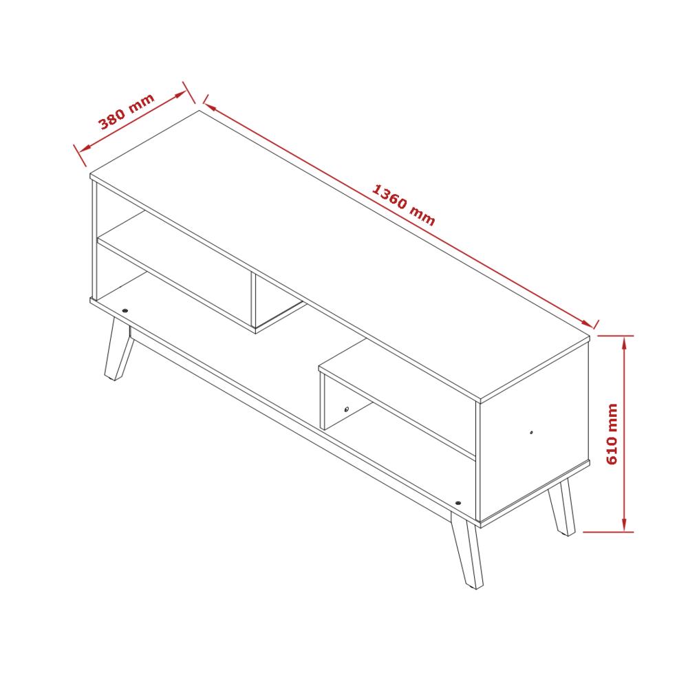 Rack Nature 1.36 Tv 40 42 43 50 55 Polegadas Nichos Prateleiras Pés Madeira Decoração Sala Estar Vintage Branco Acetinado/Cinamomo - Lojas RPM