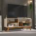 Rack Nature 1.36 Tv 40 42 43 50 55 Polegadas Nichos Prateleiras Pés Madeira Decoração Sala Estar Vintage Off White/Cinamomo - Lojas RPM