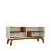 Rack Nature 1.36 Tv 40 42 43 50 55 Polegadas Nichos Prateleiras Pés Madeira Decoração Sala Estar Vintage Off White/Cinamomo - Lojas RPM