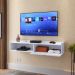 Rack Suspenso Home Classic Tv 32 42 50 Polegadas 1 Porta Puxador Concha Decoração Minimalista Quarto Sala Recepção Branco - Lojas RPM