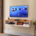 Rack Suspenso Home Classic Tv 32 42 50 Polegadas 1 Porta Puxador Concha Decoração Minimalista Quarto Sala Recepção Off White/Cinamomo - Lojas RPM