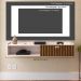 Rack Suspenso Home Classic Tv 32 42 50 Polegadas 1 Porta Puxador Concha Decoração Minimalista Quarto Sala Recepção Off White/Ripado - Lojas RPM