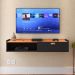 Rack Suspenso Home Classic Tv 32 42 50 Polegadas 1 Porta Puxador Concha Decoração Minimalista Quarto Sala Recepção Preto/Cinamomo - Lojas RPM