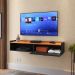 Rack Suspenso Home Classic Tv 32 42 50 Polegadas 1 Porta Puxador Concha Decoração Minimalista Quarto Sala Recepção Preto/Cinamomo - Lojas RPM