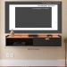 Rack Suspenso Home Classic Tv 32 42 50 Polegadas 1 Porta Puxador Concha Decoração Minimalista Quarto Sala Recepção Preto/Cinamomo - Lojas RPM