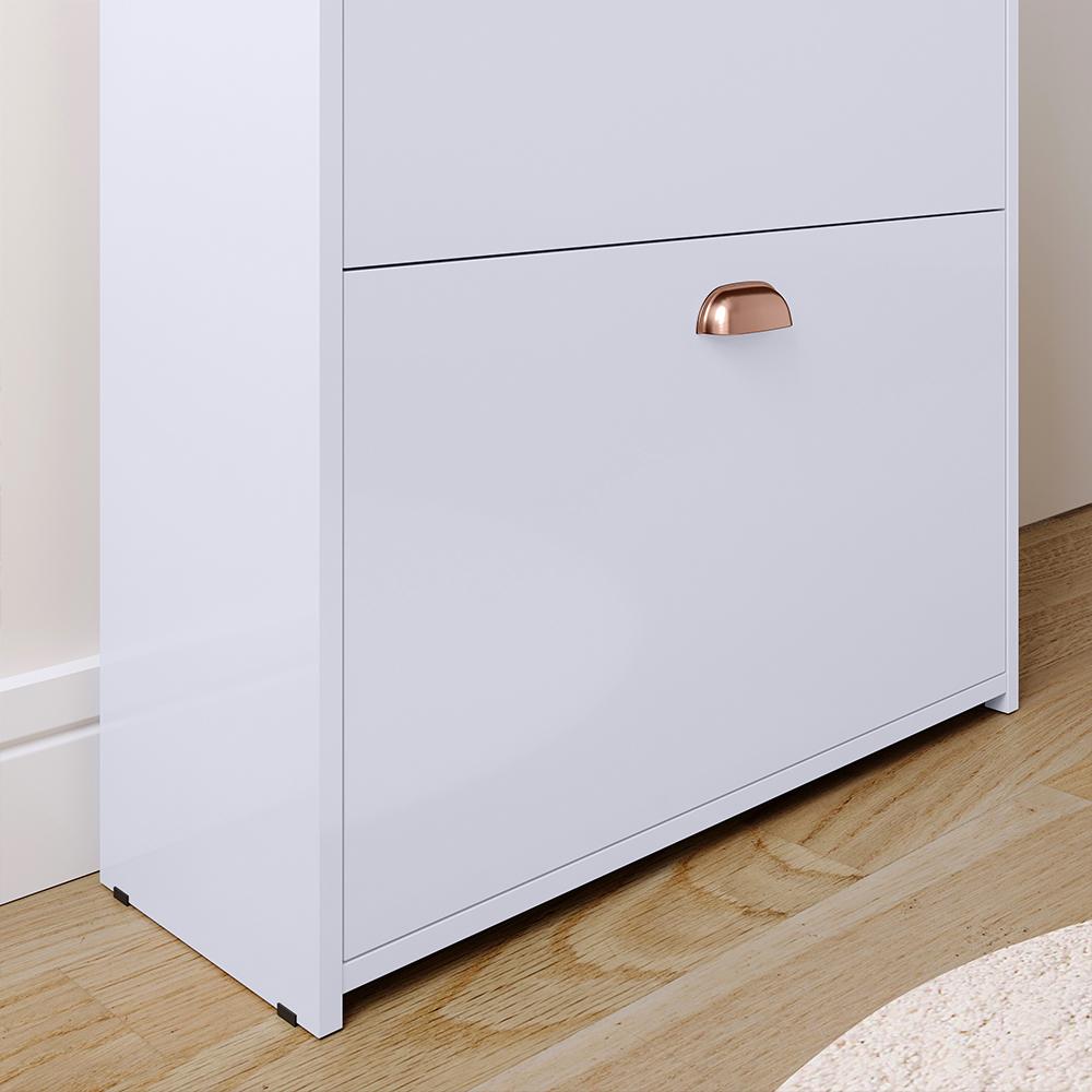 Sapateira Closet Vertical Organizadora 12 Pares Calçados Unissex Prateleira 2 Andares Gavetas Basculante Branco - Lojas RPM