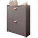 Sapateira Closet Vertical Organizadora 12 Pares Calçados Unissex Prateleira 2 Andares Gavetas Basculante Cinza Pérola - Lojas RPM
