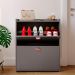 Sapateira Closet Vertical Organizadora 12 Pares Calçados Unissex Prateleira 2 Andares Gavetas Basculante Cinza Pérola - Lojas RPM