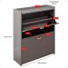 Sapateira Closet Vertical Organizadora 12 Pares Calçados Unissex Prateleira 2 Andares Gavetas Basculante Cinza Pérola - Lojas RPM