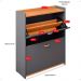 Sapateira Closet Vertical Organizadora 12 Pares Calçados Unissex Prateleira 2 Andares Gavetas Basculante Cinza/Cinamomo - Lojas RPM