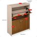 Sapateira Closet Vertical Organizadora 12 Pares Calçados Unissex Prateleira 2 Andares Gavetas Basculante Fendi/Ripado - Lojas RPM