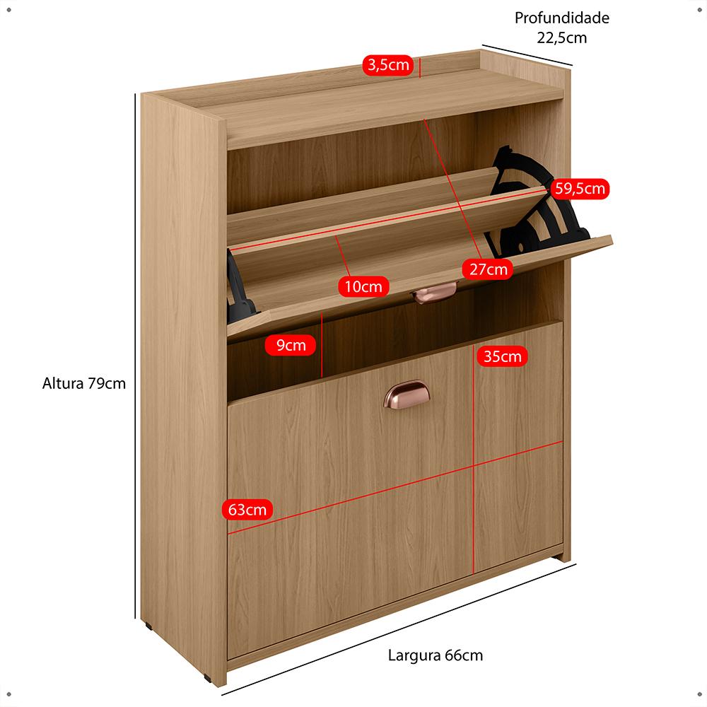 Sapateira Closet Vertical Organizadora 12 Pares Calçados Unissex Prateleira 2 Andares Gavetas Basculante Hanover - Lojas RPM