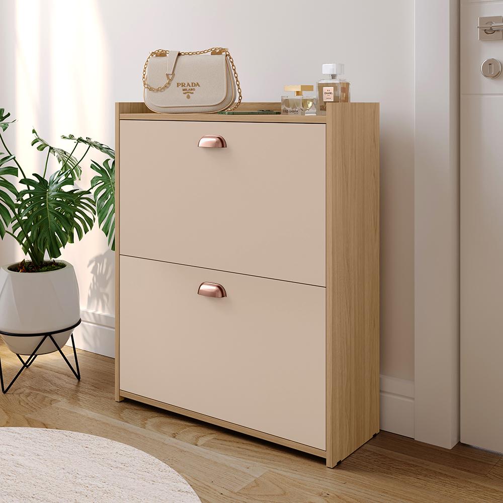 Sapateira Closet Vertical Organizadora 12 Pares Calçados Unissex Prateleira 2 Andares Gavetas Basculante Hanover/Fendi - Lojas RPM