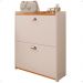 Sapateira Closet Vertical Organizadora 12 Pares Calçados Unissex Prateleira 2 Andares Gavetas Basculante Off White/Cinamomo - Lojas RPM