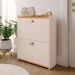 Sapateira Closet Vertical Organizadora 12 Pares Calçados Unissex Prateleira 2 Andares Gavetas Basculante Off White/Cinamomo - Lojas RPM