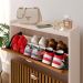 Sapateira Closet Vertical Organizadora 12 Pares Calçados Unissex Prateleira 2 Andares Gavetas Basculante Off White/Ripado - Lojas RPM