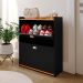 Sapateira Closet Vertical Organizadora 12 Pares Calçados Unissex Prateleira 2 Andares Gavetas Basculante Preto/Cinamomo - Lojas RPM