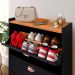 Sapateira Closet Vertical Organizadora 12 Pares Calçados Unissex Prateleira 2 Andares Gavetas Basculante Preto/Cinamomo - Lojas RPM