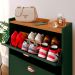Sapateira Closet Vertical Organizadora 12 Pares Calçados Unissex Prateleira 2 Andares Gavetas Basculante Verde/Cedro - Lojas RPM