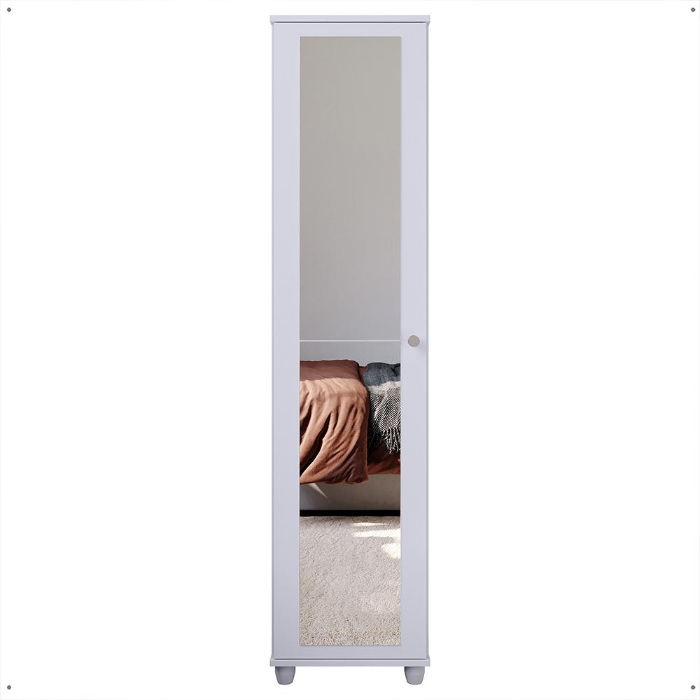 Sapateira Multiuso Vertical Espelhado 4 Prateleira Porta Sapato Organizador Retrô Sala Quarto Decoração Casa Marry - Branco - RPM