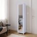 Sapateira Multiuso Vertical Espelhado 4 Prateleira Porta Sapato Organizador Retrô Sala Quarto Decoração Casa Marry - Branco - RPM
