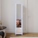 Sapateira Multiuso Vertical Espelhado 4 Prateleira Porta Sapato Organizador Retrô Sala Quarto Decoração Casa Marry - Branco - RPM