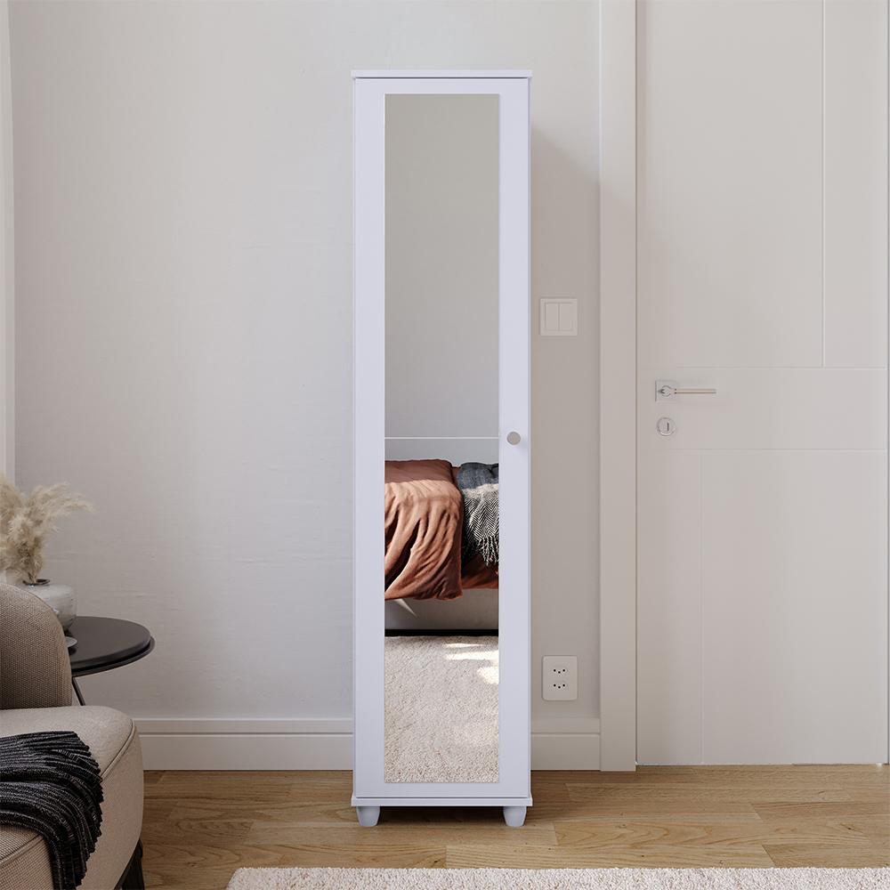Sapateira Multiuso Vertical Espelhado 4 Prateleira Porta Sapato Organizador Retrô Sala Quarto Decoração Casa Marry - Branco - RPM