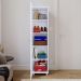 Sapateira Multiuso Vertical Espelhado 4 Prateleira Porta Sapato Organizador Retrô Sala Quarto Decoração Casa Marry - Branco - RPM