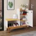 Sapateira Organizadora Com Prateleiras Porta E Nicho Shoes - Off White/Nature - Lojas RPM 