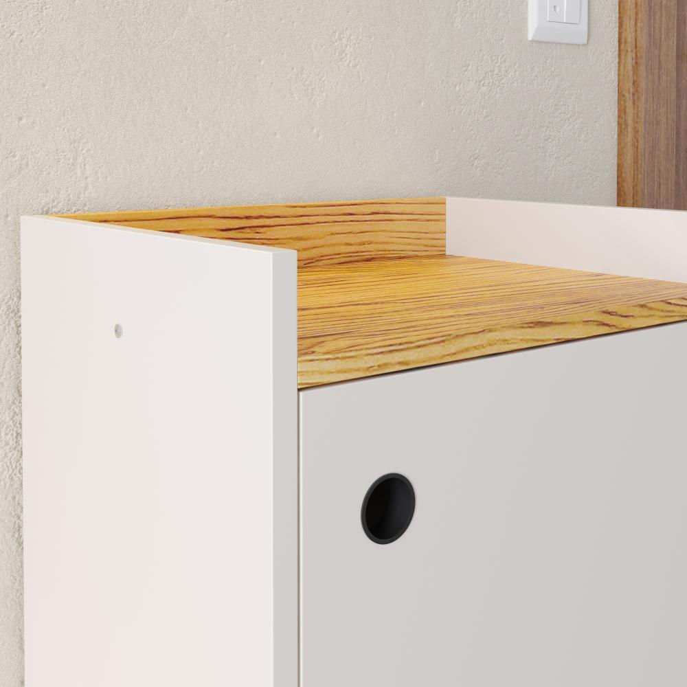 Sapateira Organizadora Com Prateleiras Porta E Nicho Shoes - Off White/Nature - Lojas RPM 