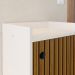 Sapateira Organizadora Com Prateleiras Porta E Nicho Shoes - Off White/Ripado Nature - Lojas RPM