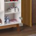 Sapateira Organizadora Com Prateleiras Porta E Nicho Shoes - Off White/Ripado Nature - Lojas RPM