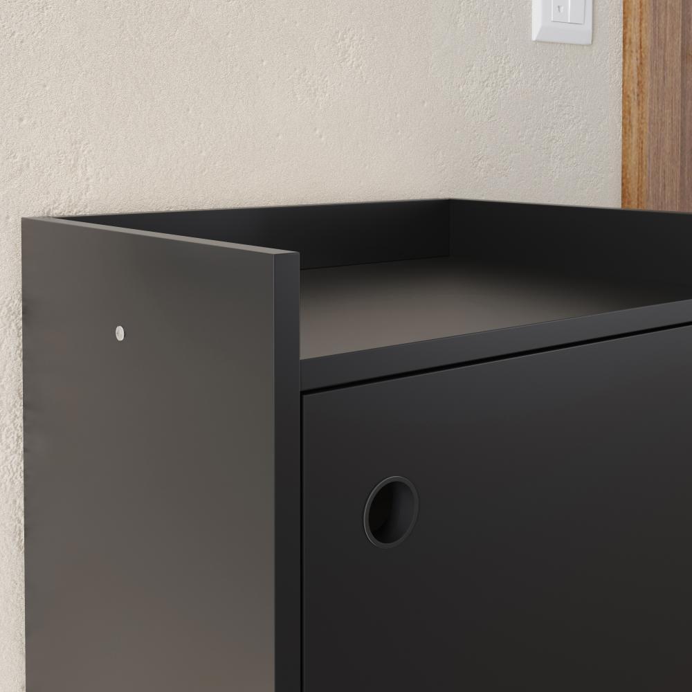 Sapateira Organizadora Com Prateleiras Porta E Nicho Shoes - Preto - Lojas RPM
