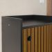 Sapateira Organizadora Com Prateleiras Porta E Nicho Shoes - Preto/Ripado Nature - Lojas RPM 