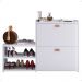 Sapateira Vertical Milano 2 Gavetas Basculantes Prateleira Porta Calçados Banquinho Hall Entrada Canto Quarto Retrô - Branco - RPM