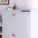 Sapateira Vertical Milano 2 Gavetas Basculantes Prateleira Porta Calçados Banquinho Hall Entrada Canto Quarto Retrô - Branco - RPM