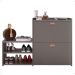 Sapateira Vertical Milano 2 Gavetas Basculantes Prateleira Porta Calçados Banquinho Hall Entrada Canto Quarto Retrô - Cinza Pérola - RPM