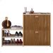 Sapateira Vertical Milano 2 Gavetas Basculantes Prateleira Porta Calçados Banquinho Hall Entrada Canto Quarto Retrô - Fendi/Ripado - RPM