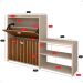 Sapateira Vertical Milano 2 Gavetas Basculantes Prateleira Porta Calçados Banquinho Hall Entrada Canto Quarto Retrô - Fendi/Ripado - RPM