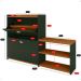Sapateira Vertical Milano 2 Gavetas Basculantes Prateleira Porta Calçados Banquinho Hall Entrada Canto Quarto Retrô - Verde/Cedro - RPM