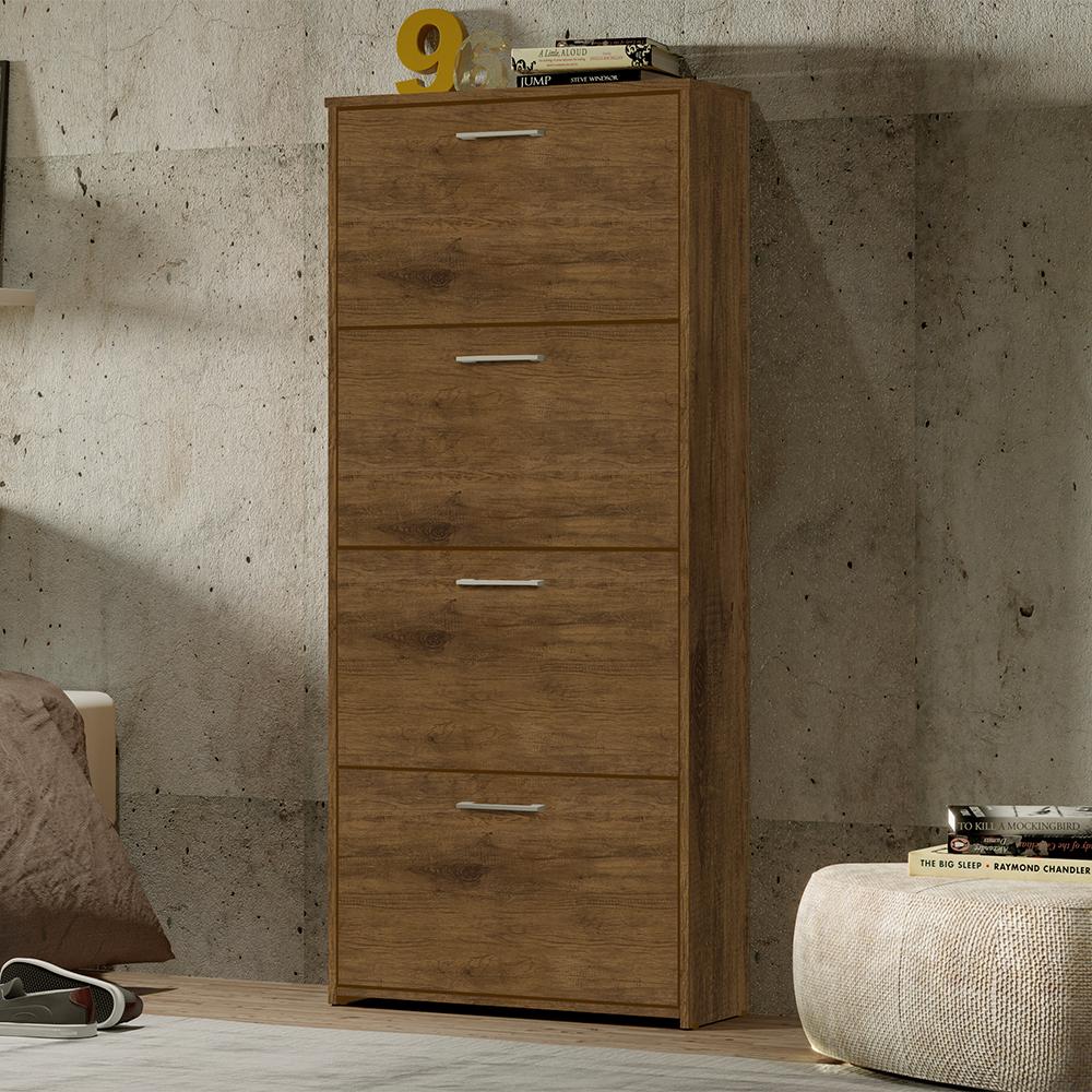 Sapateira Vertical Sophie 4 Portas Basculantes Gavetas Organizadoras Calçados Masculino Feminino Decoração Quarto Jequitibá - Lojas RPM