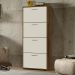 Sapateira Vertical Sophie 4 Portas Basculantes Gavetas Organizadoras Calçados Masculino Feminino Decoração Quarto Jequitibá/Off White - Lojas RPM
