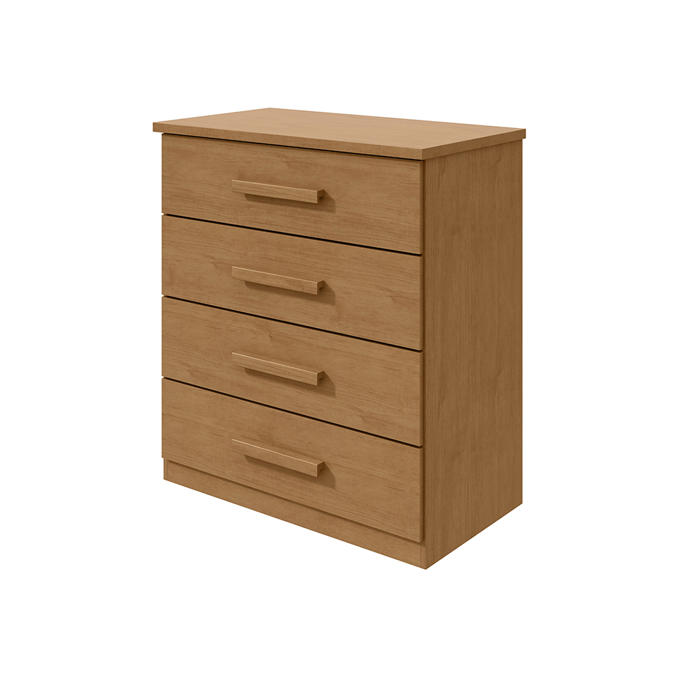 Cômoda Baião 4 Gavetas Amêndoa Clean