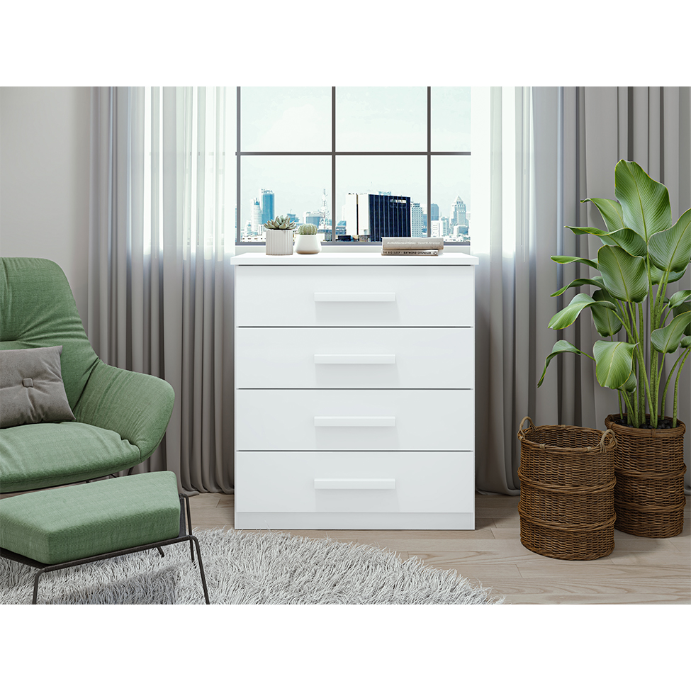 Cômoda Baião 4 Gavetas Branca