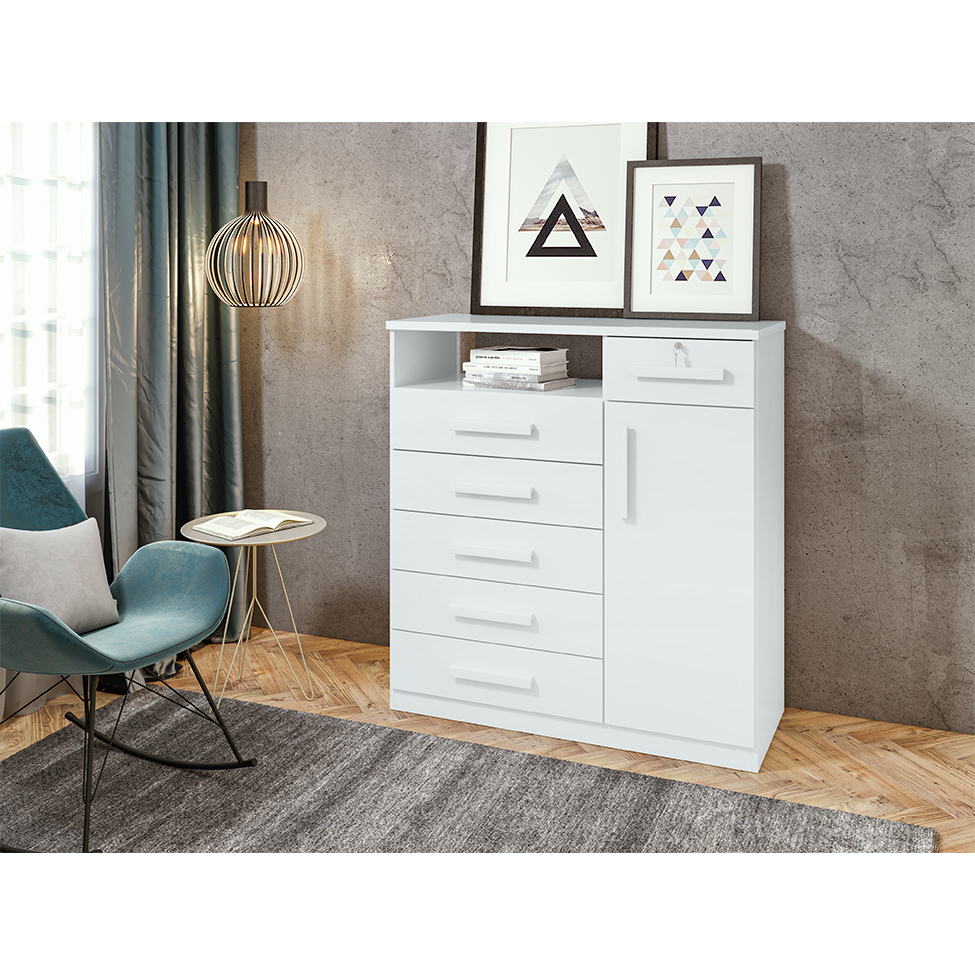 Cômoda Da Vinci 1 PT 6 GV Branca