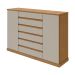 Cômoda Vedra 2 Portas 7 Gavetas Amêndoa Clean e Off White